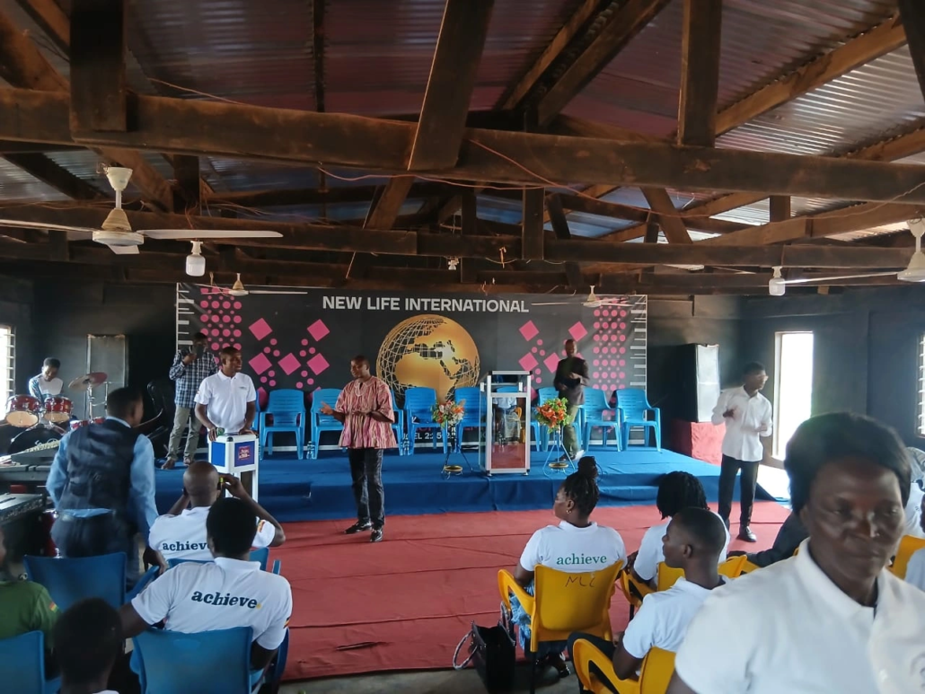 Religious service at the New Life International Church in Ghana